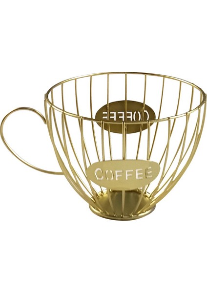 Kahve Meyve Kapsül Depolama Sepeti Kahve Fincanı Şekilli Pod Tutucu ve Organizatör Ev Cafe Otel Altın (Yurt Dışından)