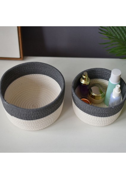 Yuvarlak Çeşitli Eşyalar Depolama Sepeti Çok Fonksiyonlu Gıdalar Aperatifler Depolama Sepeti Halat Dokuma Depolama Sepeti Kozmetik Konteyner (Yurt Dışından) indirimleri