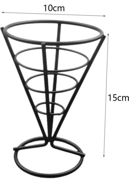 6 Adet Tel Metal Gıda Rafları Koni Kızartılmış Sepet Servis Cips Standı Teşhir Standları Tavuk Tutucu (Yurt Dışından)