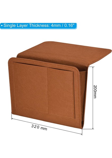 Başucu Organizatör, Yatak Başucu Organizatör Asılı 5 Cep Yumuşak Keçe Yatak Cepleri Başucu Depolama Organizatör Kahverengi (Yurt Dışından) fırsatları