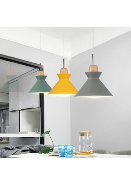 Avize Modern Minimalist Yemek Odası Koridor Işığı Ferforje Başucu Makaron Avize (Yeşil) (Yurt Dışından)