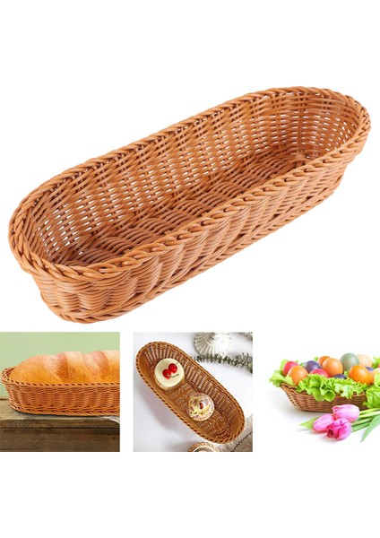 Oval Hasır Dokuma Sepet Ekmek Sepeti Servis Sepeti, Gıda Meyve Kozmetik Depolama Masa Üstü ve Banyo Için 14 Inç Depolama Sepeti (Yurt Dışından) fırsatları
