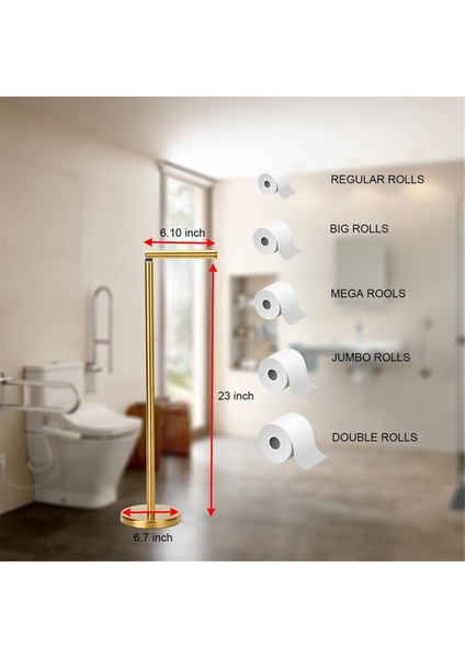 Tuvalet Kağıdı Tutucu Standı, Depolama Kağıt Rulo Tutucu Banyo Için Serbest Daimi, Modern Tuvalet Kağıdı Rulo Tutucu (Yurt Dışından)