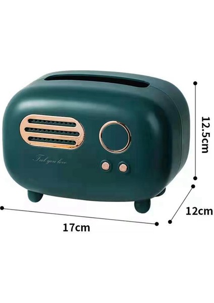 Mutfak, Banyo Vanity Tezgahları, Komodinler, Masalar ve Masalar Için Retro Radyo Şekli Doku Kapak Kutusu, Kırmızı (Yurt Dışından)