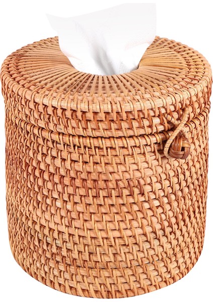 Rattan Doku Kutusu Tuvalet Kağıdı Kapağı Hasır Dekoratif Tutucular, Depolama Için Kapaklı Tek Rulo ve Banyoda Dokular (Yurt Dışından) fiyatları