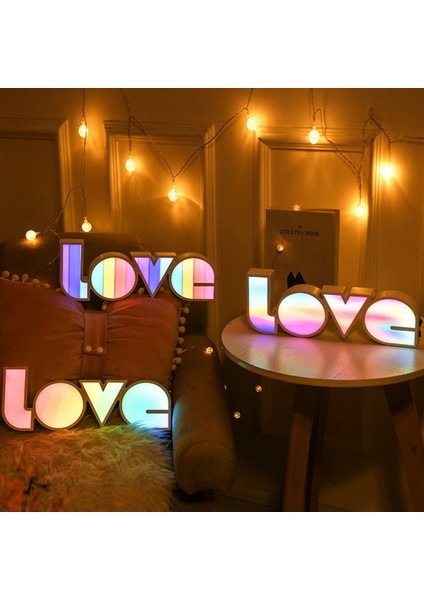 Günü LED Romantik Gökkuşağı Aşk Şekli Dekorasyon Işık Düğün Parti Için Ramantic Günler Işık Dekorasyonu A (Yurt Dışından)
