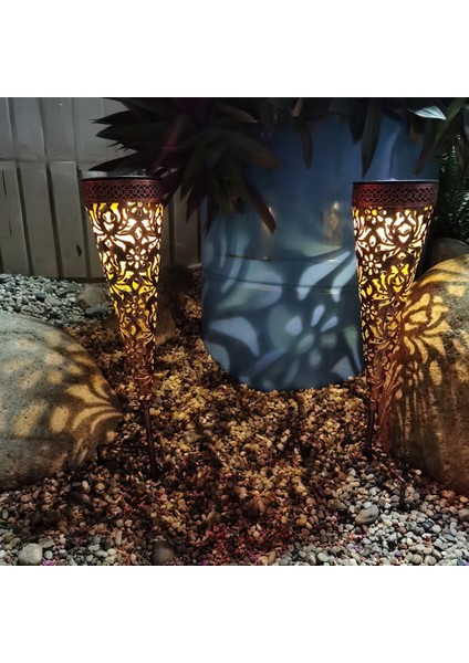 2 Adet Metal Güneş Işıkları Bahçe Dış Bahçe Dekorasyonu Için, Balkon Çiçek Kutuları Çim Yolu Için LED Bahçe Işıkları (Yurt Dışından)