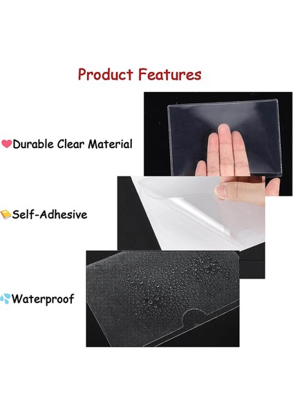 Şeffaf Yapışkanlı Cepler 4X6IN Dizin Kartı Cepleri Kolluklar Üstten Yüklemeli Etiket Cepleri ile Kendinden Yapışkanlı (30 Pcs) (Yurt Dışından)