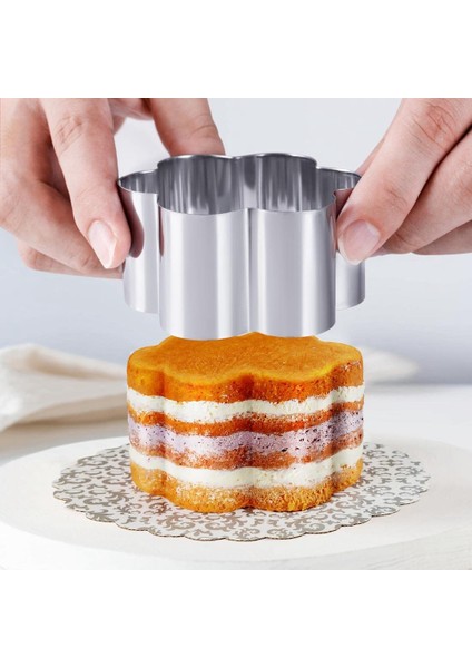 Pişirme Için Mousse Ring Seti, Paslanmaz Çelik 3,15 Inç Çiçek Şekilli Kek Halkaları, Itici, Pasta Pişirme Kalıbı (Yurt Dışından) indirimleri