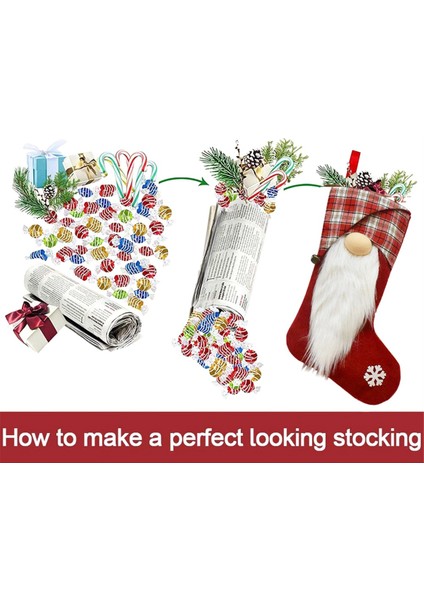 Noel Çorapları 2'li Set, Yetişkinler Için Örme Noel Çorabı, Noel Çorapları Asılı Hediye Çantası Çorap Süsleri (Yurt Dışından)
