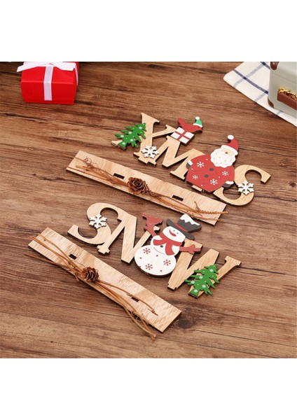 Noel Süsleri Ahşap Dekor Aile Partisi Noel Atmosferi Düzeni Noel Için Noel Süsleri (Yurt Dışından)