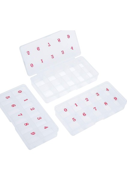 Adet Yanlış Nail Ipuçları Şeffaf Saklama Kutusu 10 Numarası ile Boş Alanlar Saklama Kutusu Konteyner Tırnak Sanat Organizatör Kutusu (Yurt Dışından)