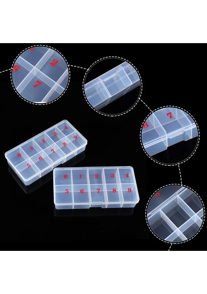 Adet Yanlış Nail Ipuçları Şeffaf Saklama Kutusu 10 Numarası ile Boş Alanlar Saklama Kutusu Konteyner Tırnak Sanat Organizatör Kutusu (Yurt Dışından) fırsatları