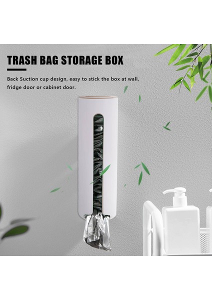 Duvara Monte Plastik Torba Saklama Kutusu Çöp Çöp Torbaları Saklama Kabı Çok Mutfak Banyo Organizasyon Çantası Beyaz (Yurt Dışından)