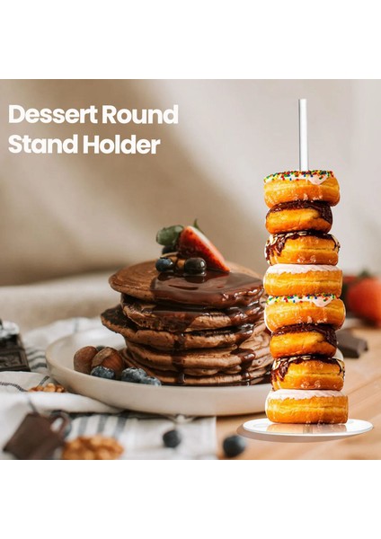 2 Parça Akrilik Donut Standları Şeffaf Simit 5.9 Inç Yuvarlak Standı Tutucu Tatlı Standı Masa Noel Düğün Doğum Günü Partisi Için (Yurt Dışından)