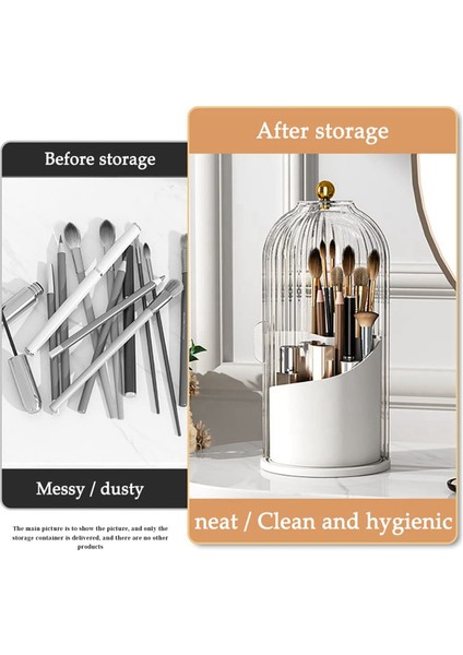 360° Dönen Makyaj Fırça Tutucu Kapaklı Lüks Kozmetik Organizatör Ruj Kaş Kalemi Tutucu Saklama Kutusu A (Yurt Dışından) fiyatları