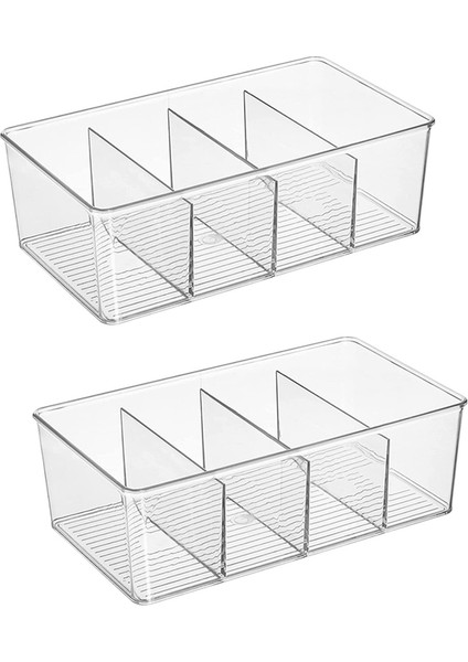 2 Adet Plastik Kiler Organizasyonu ve Bölücülü Saklama Kutuları - Mükemmel Mutfak Organizasyonu Veya Mutfak Depolama (Yurt Dışından)