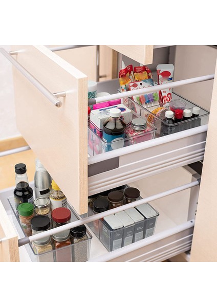 2 Adet Plastik Kiler Organizasyonu ve Bölücülü Saklama Kutuları - Mükemmel Mutfak Organizasyonu Veya Mutfak Depolama (Yurt Dışından) indirimleri