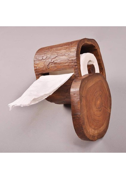 Vintage Ahşap Kağıt Tüp Ev Otel Odası Doku Kutusu Banyo Rulo Tutucu Banyo Mutfak Kağıdı Tutucu (Yurt Dışından) fırsatları