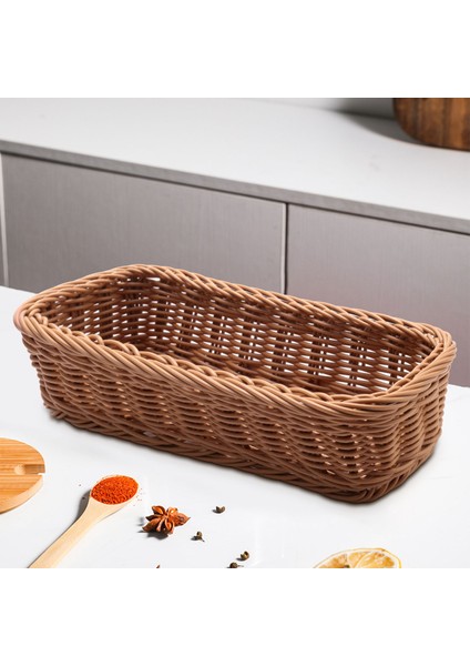 Masaüstü Çatal Bıçak Takımı Depolama Sepeti Dokuma Sepet Restoran Sofra Drenaj Saklama Kutusu Sofra Saklama Sepeti, Kahverengi (Yurt Dışından) fiyatları