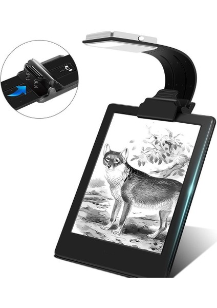 Kitap Işığı, LED Klipsli Okuma Lambası USB Şarj Edilebilir Sağlam Anahtar 4 Seviye Ayarlanabilir Parlaklık Esnek Işık Kitap Vb. ile Okumak Için Çok Fonksiyonlu ve Yatak Lambası (Yurt Dışından)