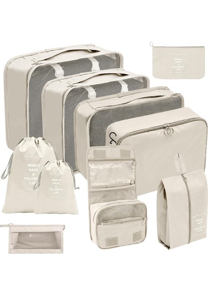 10 Adet Taşınabilir Ambalaj Küpleri Bagaj Seyahat Çantaları Seyahat Duffle Bavul (Yurt Dışından)