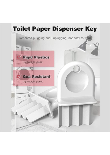 Kağıt Havluluk Anahtarı, 10'lu Paket Tuvalet Kağıdı Dispenseri Anahtarı Evrensel Yedek Anahtar Kağıt Rulo Araçları (Yurt Dışından)