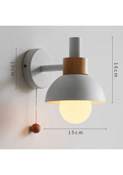 Oturma Odası Sundurma Koridor Lambası Iskandinav Minimalist Modern Yatak Odası Başucu Lambası Macaron Duvar Lambası (Beyaz) (Yurt Dışından)