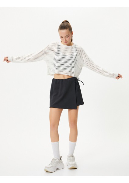 Crop File Tişört Spor Uzun Kollu Bisiklet Yaka fiyatları