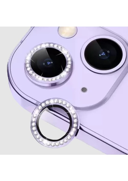 iPhone 14 Uyumlu Kamera Koruyucu Cam Lens Mercek Koruyucu Taşlı