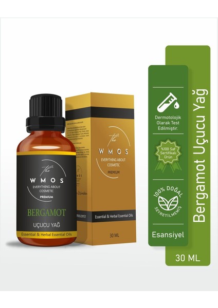 Bergamot Uçucu Yağ 100 % Saf Esansiyel Uçucu Yağ Aromaterapi Yağı Oda Kokusu Buhurdanlık Yağı 30 ml