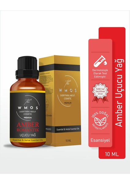 Amber Uçucu Yağ 100 % Saf Esansiyel Uçucu Yağ Aromaterapi Yağı Oda Kokusu Buhurdanlık Yağı 10 ml