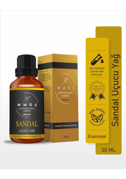 Sandal Uçucu Yağ 100 % Saf Esansiyel Uçucu Yağ Aromaterapi Yağı Oda Kokusu Buhurdanlık Yağı 30ML