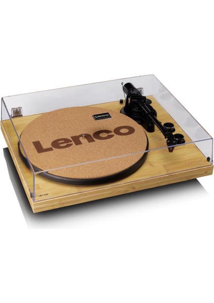 LBT-335 Ba Bluetoothlu Bambu Gövdeli Ortofon 2m Kırmızı Kartuşlu Pikap Plak Çalar