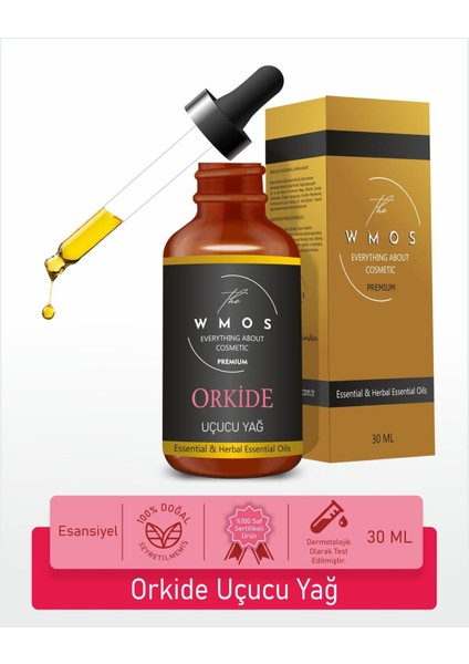 Orkide Uçucu Yağ 100 % Saf Esansiyel Uçucu Yağ Aromaterapi Yağı Oda Kokusu Cam Damlalıklı 30ML