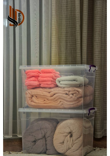 Plastik Kilitli Kapaklı Yatay Saklama ve Erzak Kabı 30 Litre