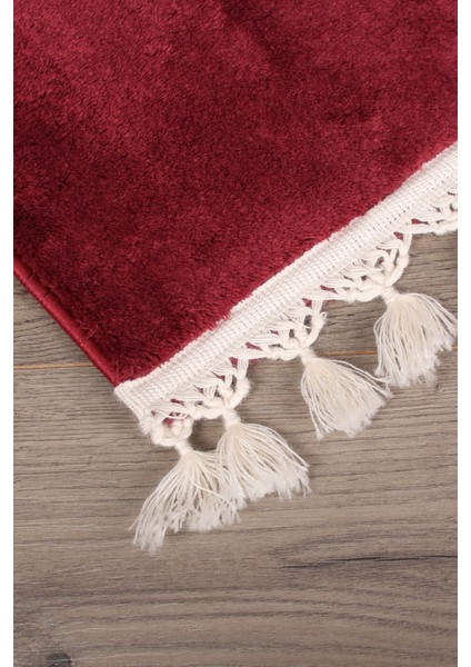 Relax Mürdüm 60X100 + 50X60 cm 2'li Köşeli Ponpon Saçaklı Banyo Halısı Paspası Seti Kaymaz Tabanlı fiyatları