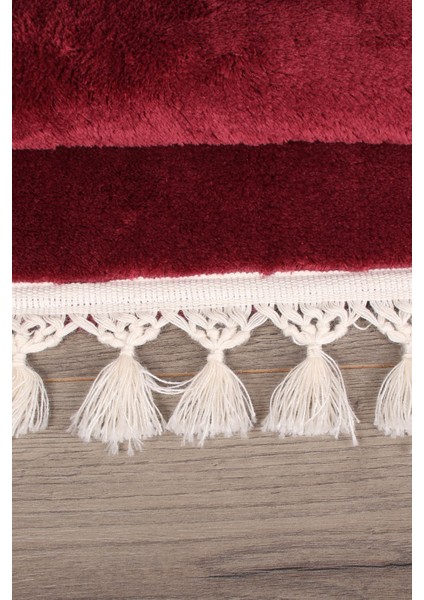 Relax Mürdüm 60X100 + 50X60 cm 2'li Köşeli Ponpon Saçaklı Banyo Halısı Paspası Seti Kaymaz Tabanlı indirimleri