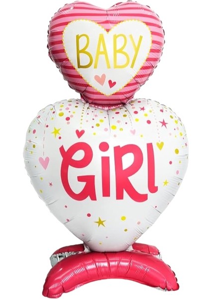 Ayaklı Baby Girl Pembe Folyo Balon 110X65 cm