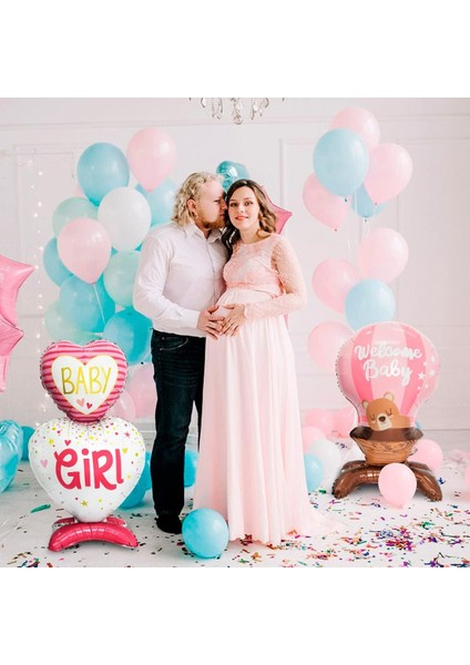 Ayaklı Baby Girl Pembe Folyo Balon 110X65 cm fiyatları