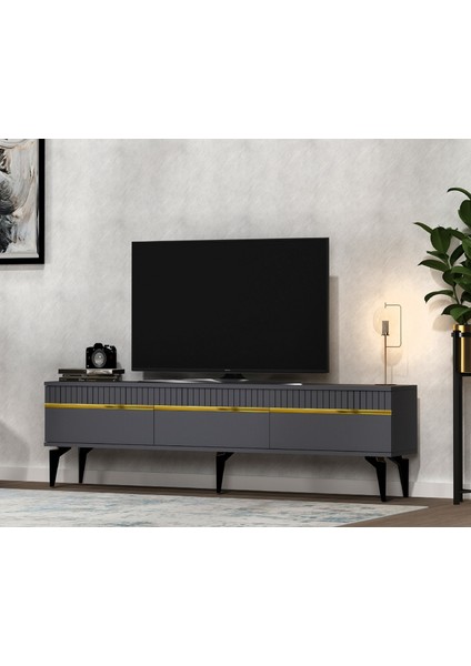 Deffne Tv Sehpası Antrasit-Altın fiyatları