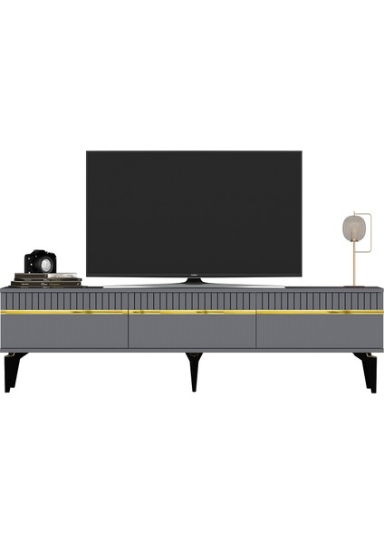 Deffne Tv Sehpası Antrasit-Altın modelleri