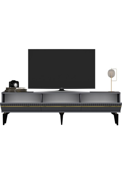 Deffne Tv Sehpası Antrasit-Altın fırsatları