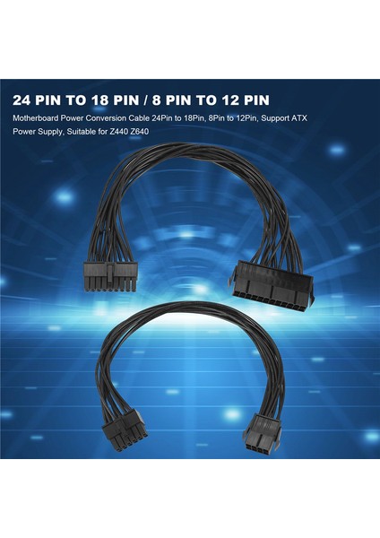 Anakart Güç Dönüşüm Kablosu 24PIN'DEN 18PIN'E, 8pin'den 12PIN'E, Destek Atx Güç Kaynağı, Hp Z440 Z640 Için Uygun (Yurt Dışından) indirimleri