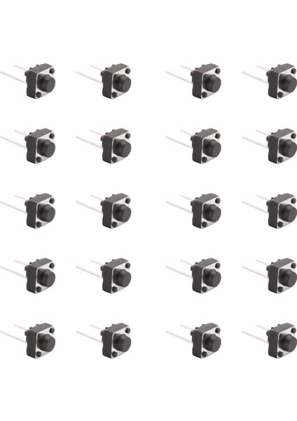 20 Adet 6X6X5MM Anlık Dokunsal Inceliğini Basmalı Düğme Anahtarı 2 Pin Dıp Delikten (Yurt Dışından)