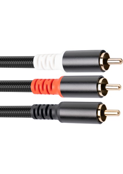 Rca Y Adaptör Kablosu Subwoofer Y Kablosu 1x Rca - 2x Rac Ses Kablosu 1 Rca - 2 Rca Güç Amplifikatörü Ses Kablosu, 2 Metre (Yurt Dışından)