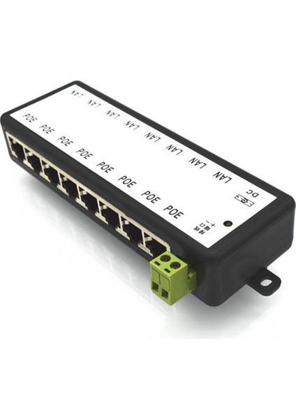 Poe Enjektörü 8 Bağlantı Noktalı Poe Güç Adaptörü Cctv Ağı Için Ethernet Güç Kaynağı Poe Kamera Ethernet Üzerinden Güç, Beyaz (Yurt Dışından)