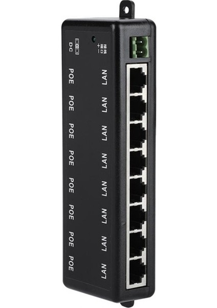 Poe Enjektörü 8 Bağlantı Noktalı Poe Güç Adaptörü Cctv Ağı Için Ethernet Güç Kaynağı Poe Kamera Ethernet Üzerinden Güç, Beyaz (Yurt Dışından)