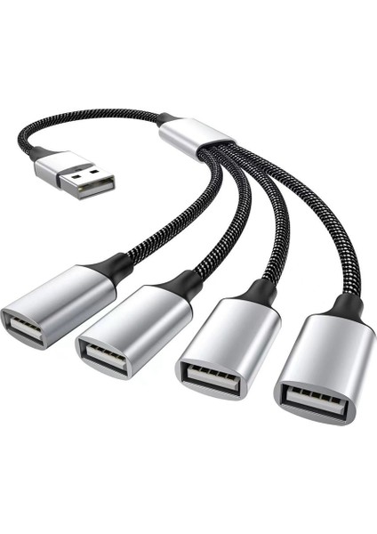 Usb'den USB 2.0'a Üçlü USB Bağlantı Noktası Hub Otg Adaptör Kablosu Hab Veri Şarj Dönüştürücü USB Uzatma Ayırıcı, USB A'dan 4'e USB (Yurt Dışından)