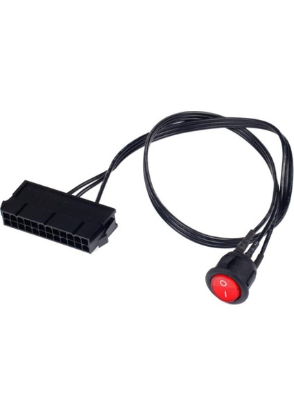 50 cm Kablo Bakır Teneke Tel 24-Pin Dişi Atx Psu Pc Güç Kaynağı Marş Test Cihazı Açma/kapama Anahtarı ile Başlangıç Jumper (Yurt Dışından)